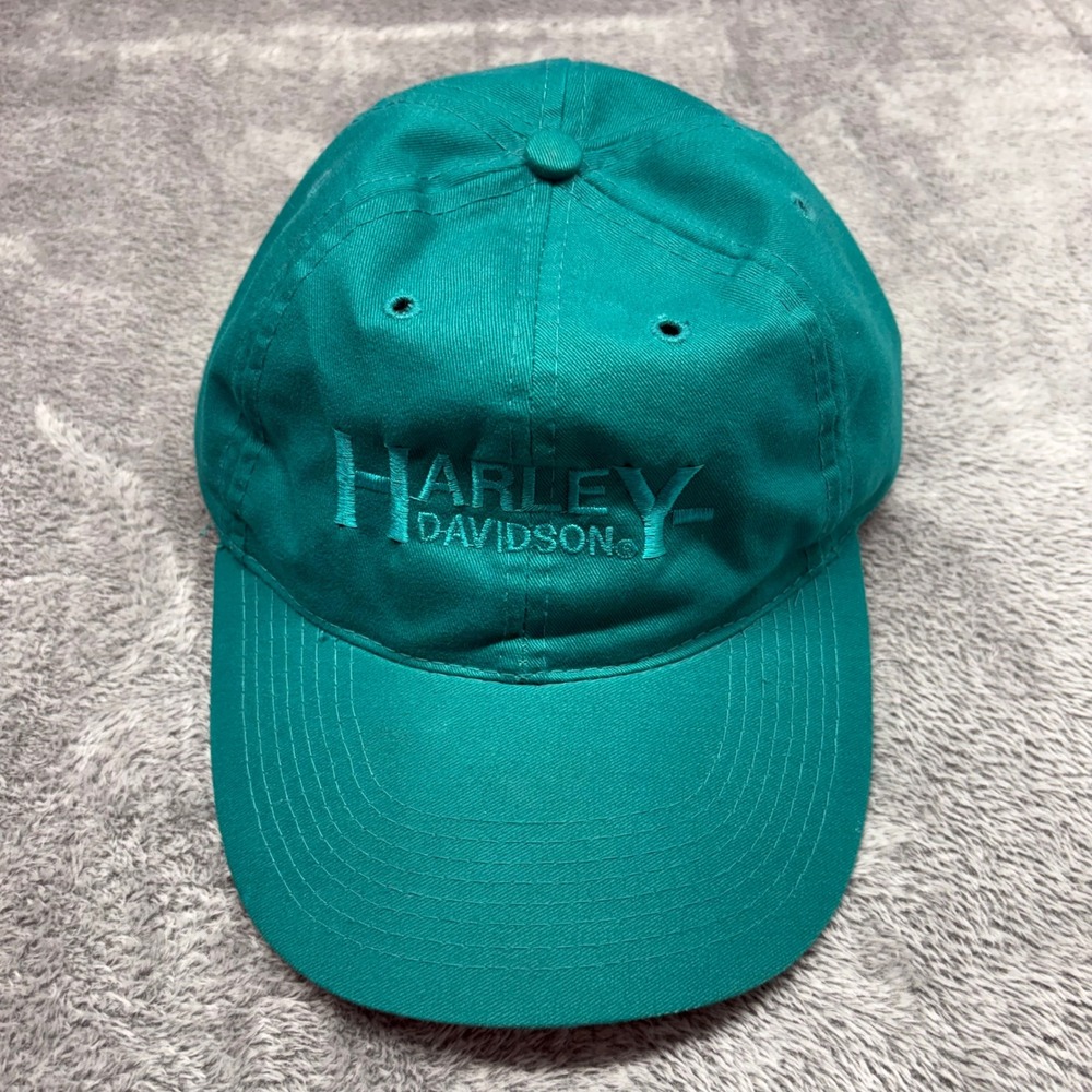 Vintage Harley Davidson Strapback Hat Green OttoCap Made In Thailand Embroidered